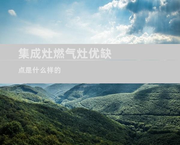 集成灶燃气灶优缺点是什么样的